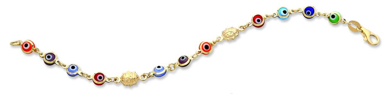 Beelo Gold 14K Altın Renkli Uğur Böceği Çocuk Nazar Bileklik CMK019