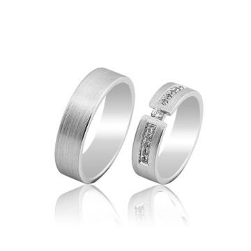 Beelo Gold 14K Altın 6 mm Alyans İkili Set Yüzük