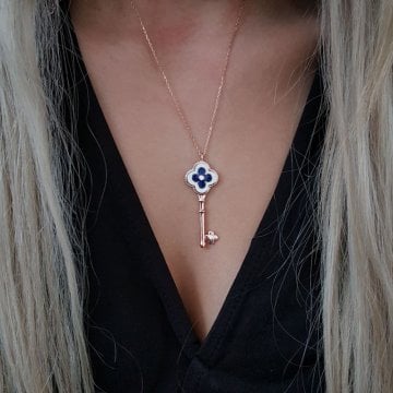 Beelo Silver 925K Gümüş Tasarım Anahtar Kolye