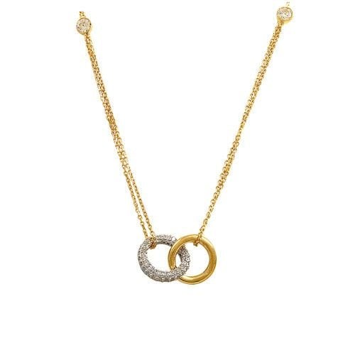 Beelo Gold 14K Altın Taşlı Sen Ben Kolyesi BGKL050