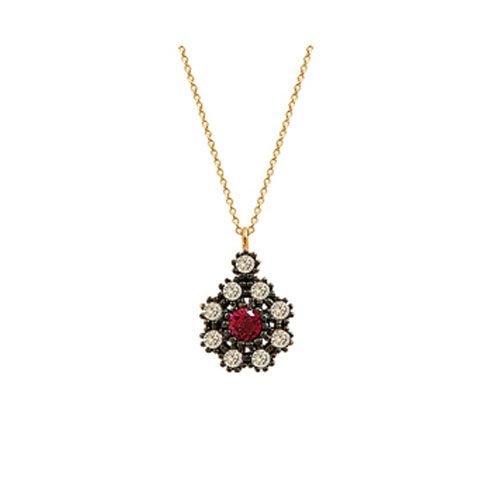 Beelo Gold 14K Altın Yakut Gül Kolye BGKL051