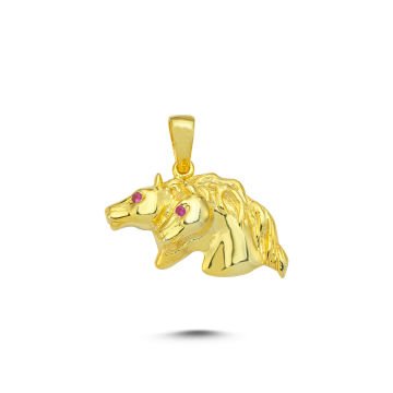 Beelo Gold 14K Altın Çift At Başı Kolye Ucu