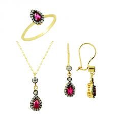 Beelo Gold 14K Altın Elmas Osmanlı Hürrem Set