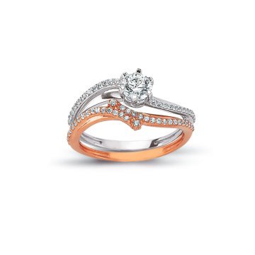 14K Altın Tektaş Alyans İkili Set