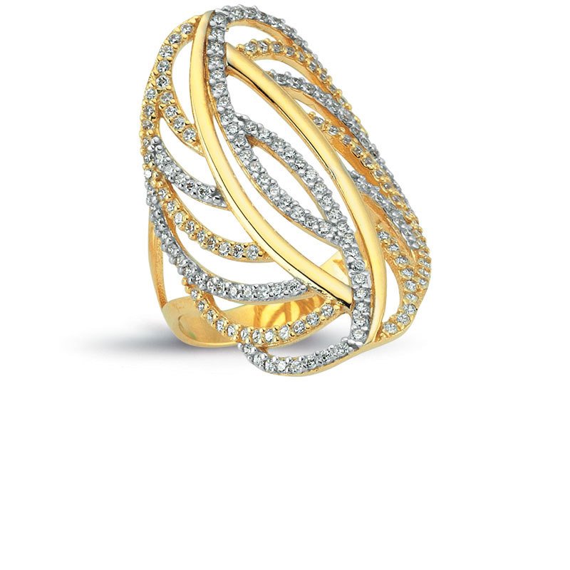 Beelo Gold 14K Altın Tasarım Yüzük BGAZ175