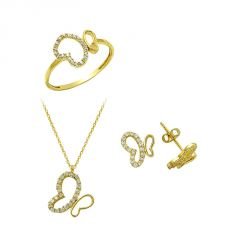 Beelo Gold 14K Altın Kelebek Set