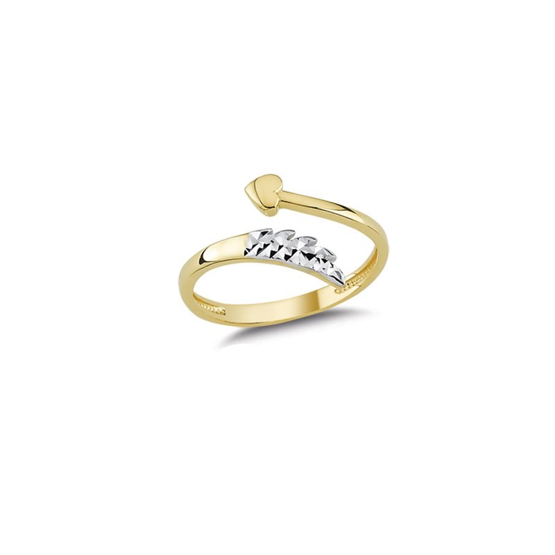Beelo Gold 14K Altın Tasarım Kalp Kanat  Yüzük