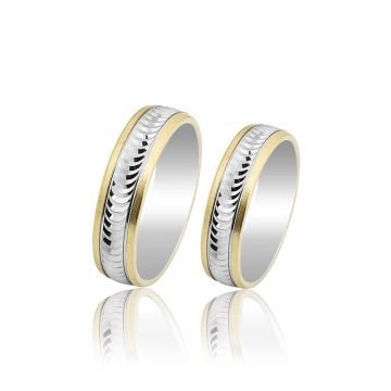 Beelo Gold 14K Altın 6 mm Alyans İkili Set Yüzük