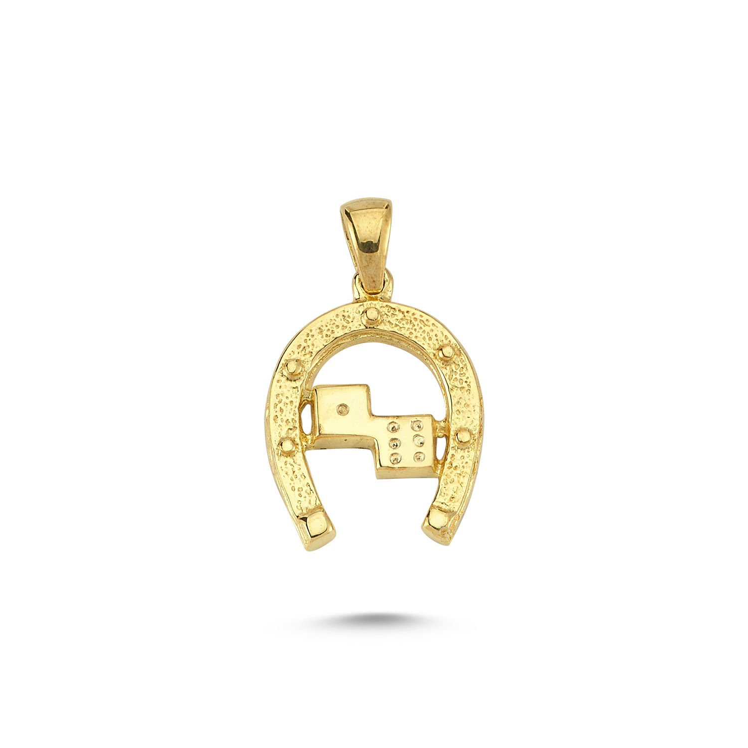 Beelo Gold 14K Altın Zarlı At Nalı Kolye Ucu