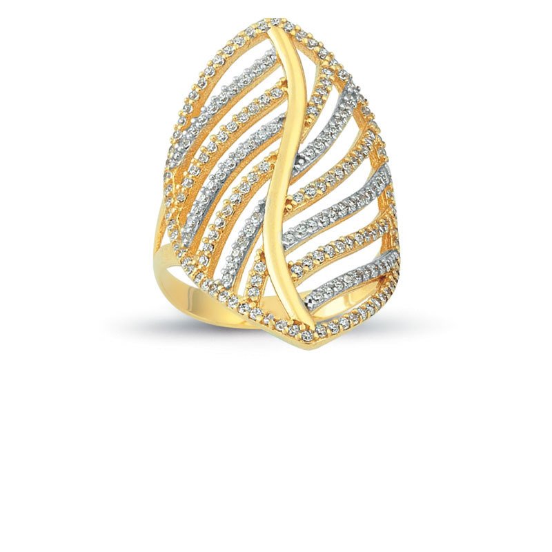 Beelo Gold 14K Altın Tasarım Yüzük BGAZ188