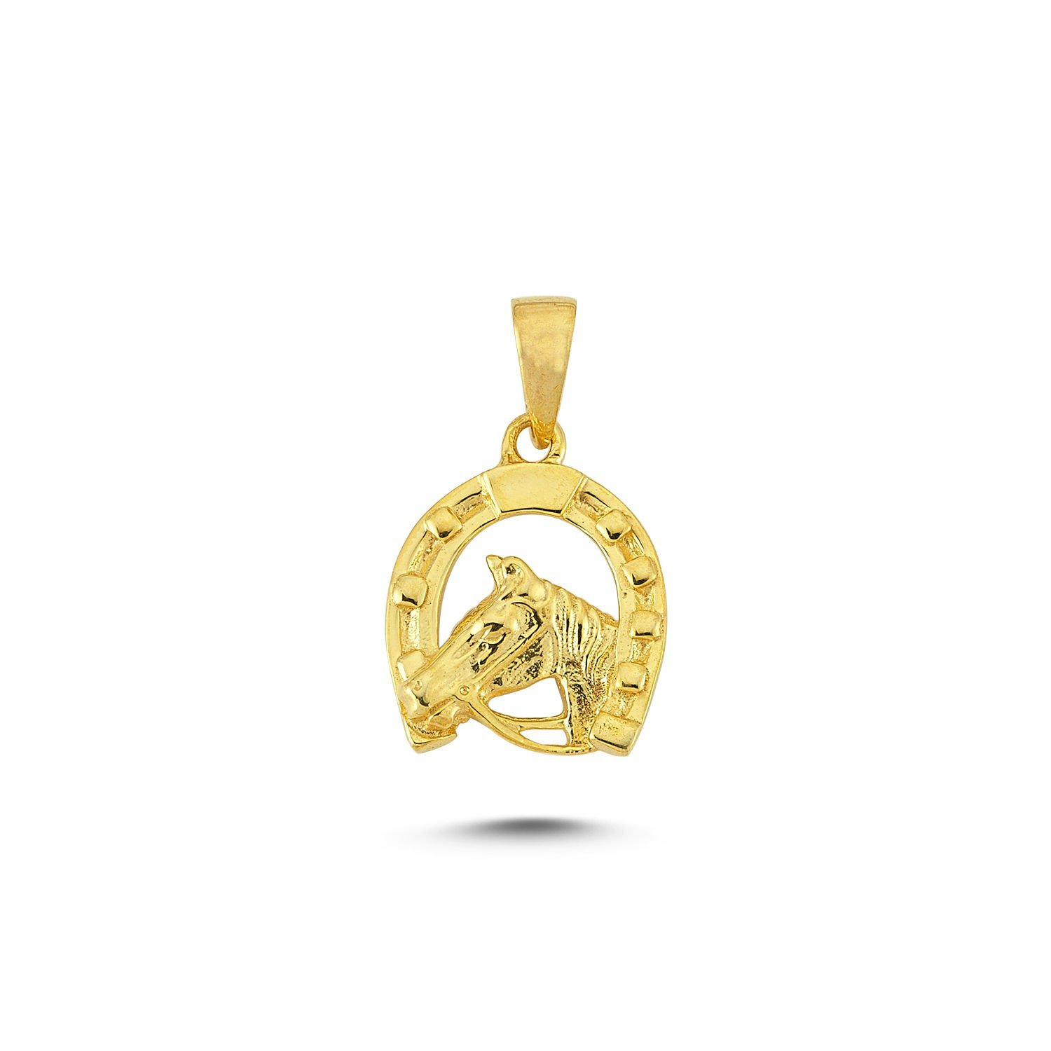 Beelo Gold 14K Altın At Nalı Başı Kolye Ucu