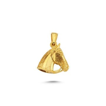 Beelo Gold 14K Altın At Başı Kolye Ucu