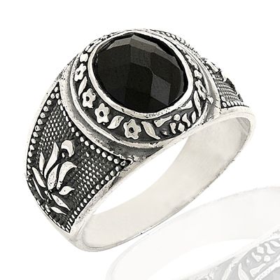 Beelo Silver 925K Gümüş Erkek Oniks Yüzük BGEY019