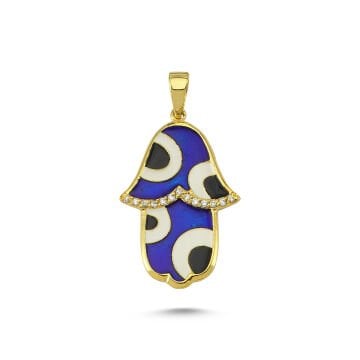 Beelo Gold 14K Altın Fatma Ana Eli Mineli Kolye Ucu