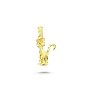 Beelo Gold 14K Altın Kedi Kolye Ucu