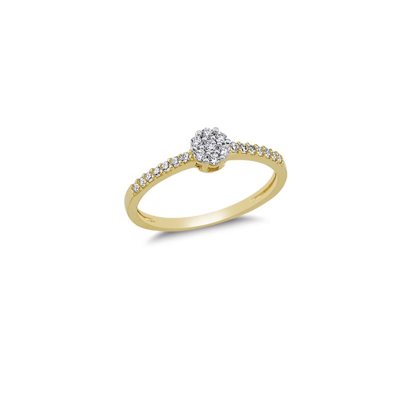 Beelo Gold 14K Altın Tasarım Tektaş Yüzük