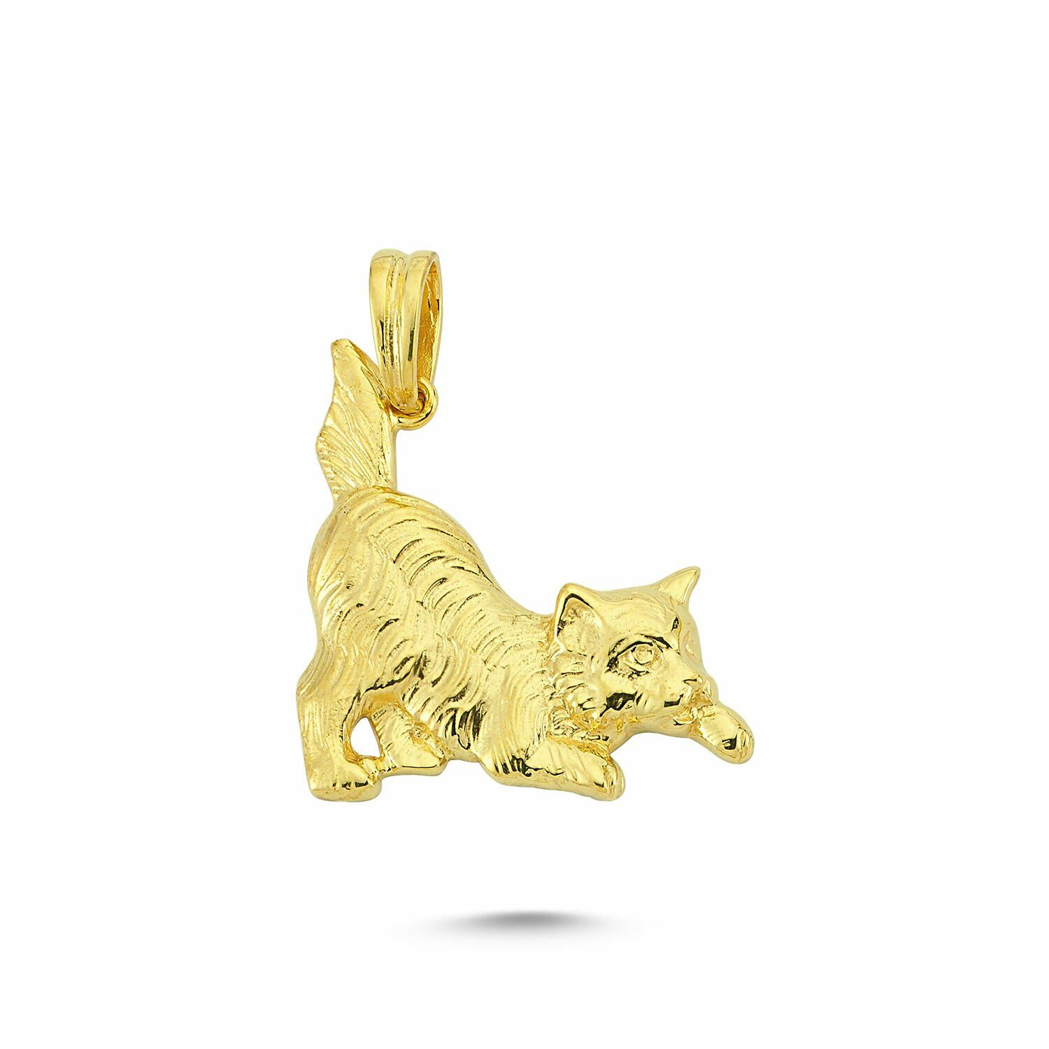 Beelo Gold 14K Altın Sevimli Kedi Kolye Ucu