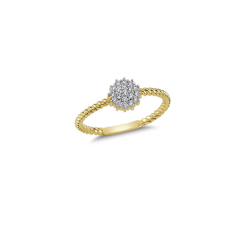 Beelo Gold 14K Altın Tasarım Tektaş Yüzük