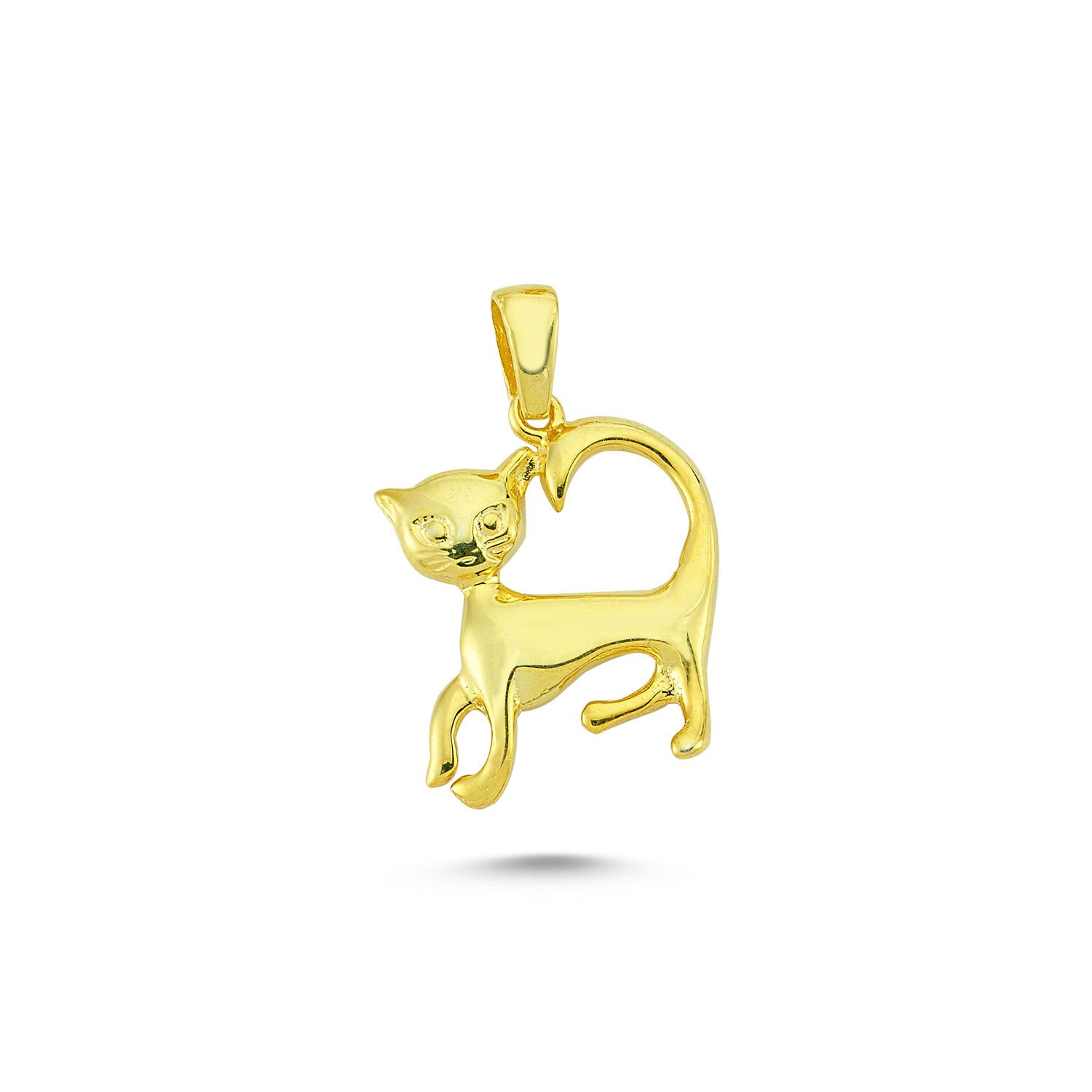 Beelo Gold 14K Altın Sevimli Kedi Kolye Ucu