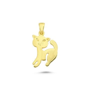 Beelo Gold 14K Altın Kedi Kolye Ucu