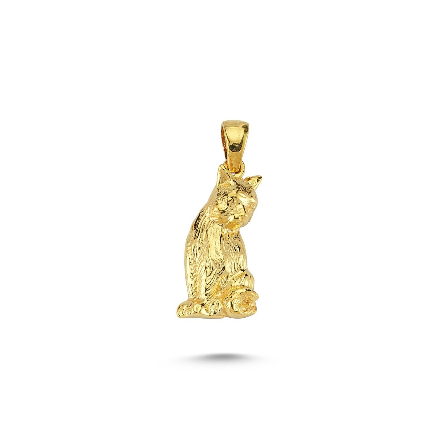 Beelo Gold 14K Altın Kedi Kolye Ucu