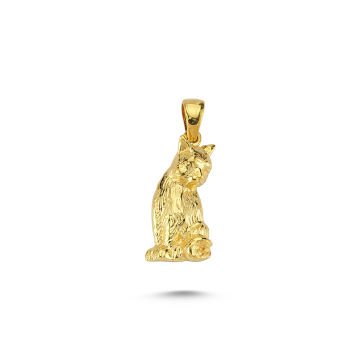 Beelo Gold 14K Altın Kedi Kolye Ucu