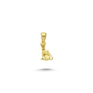 Beelo Gold 14K Altın Kedi Kolye Ucu