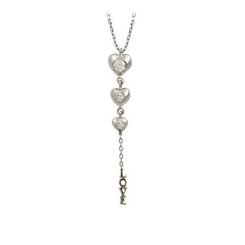 Beelo Gold 14K Beyaz Altın Tria Love Kalp Kolye BGKL068