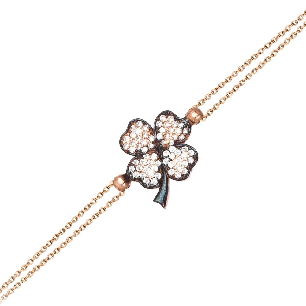 Beelo Silver Rose Altın K. 925K Gümüş Yonca Bileklik