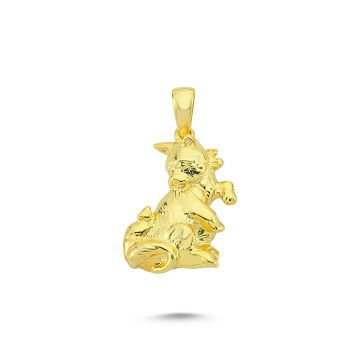Beelo Gold 14K Altın Kedi Kolye Ucu