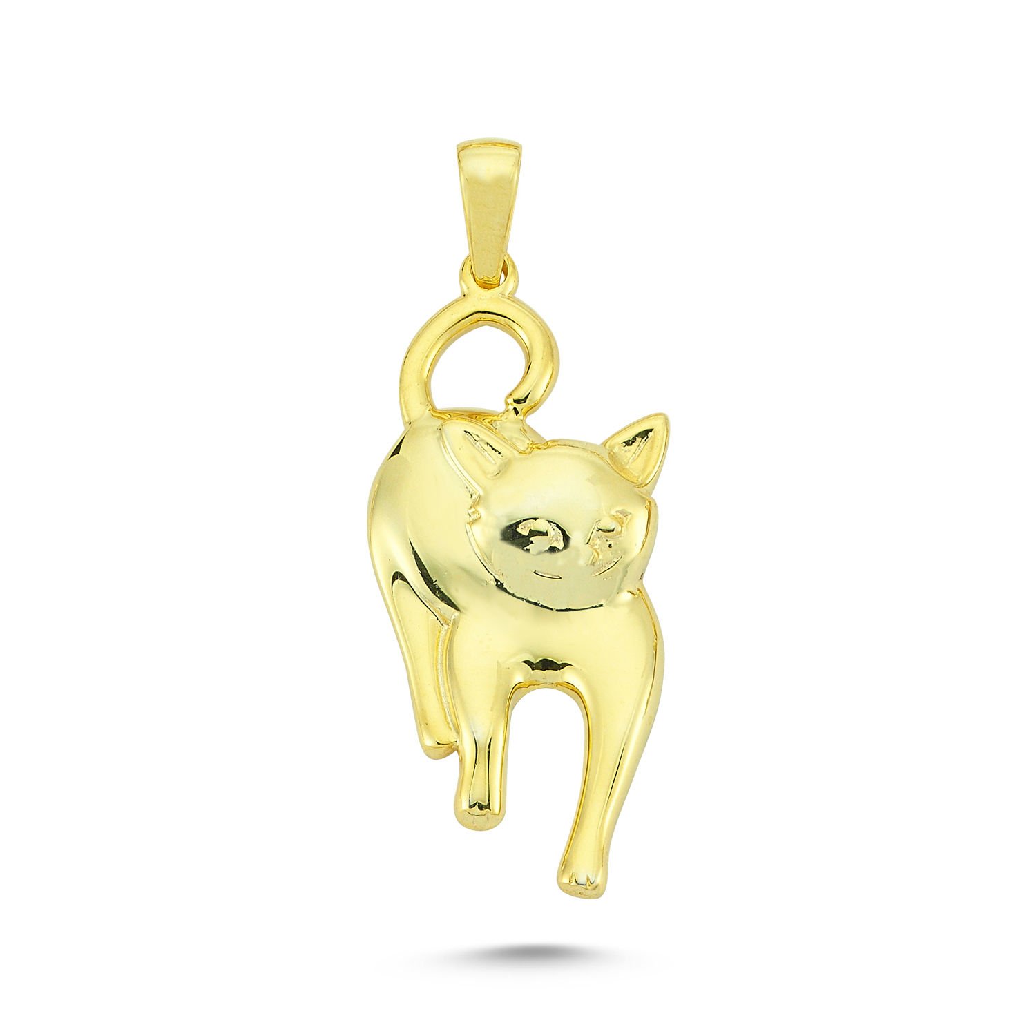 Beelo Gold 14K Altın Kedi Kolye Ucu