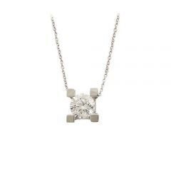 Beelo Gold 14K Beyaz Altın Tek Taş Kolye BGKL070