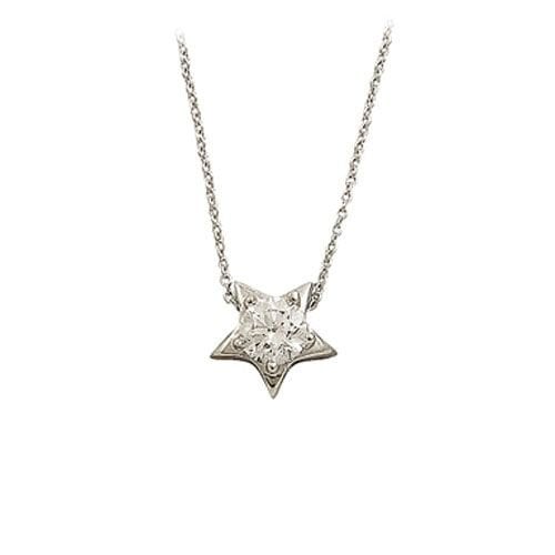 Beelo Gold 14K Beyaz Altın Yıldız Tek Taş Kolye BGKL071
