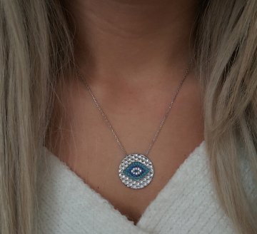 Beelo Silver 925K Gümüş Nazar Göz Kolye