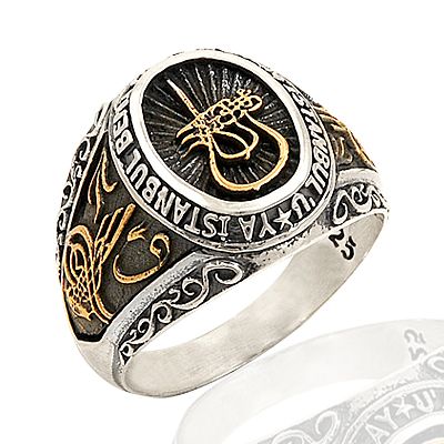 Beelo Silver 925K Gümüş Osmanlı Tuğra Erkek Yüzük EY129
