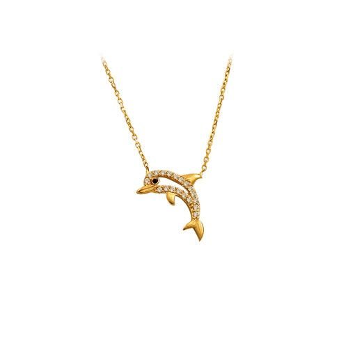 Beelo Gold 14K Altın Yunus Kolye
