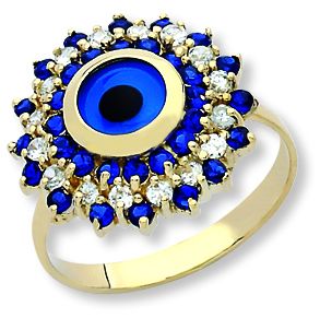 Beelo Gold 14K Altın Nazar Yüzük BGYG002