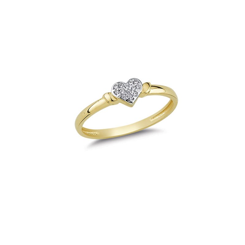 Beelo Gold 14K Altın Tasarım Kalp Yüzük