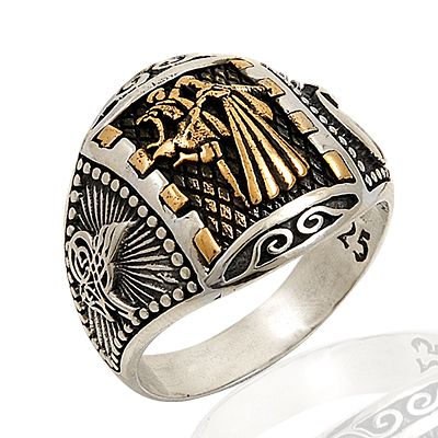 Beelo Silver 925K Gümüş Kafkas Erkek Yüzük BGEY151