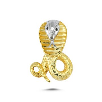 Beelo Gold 14K Altın İki Renkli Kobra Kolye Ucu