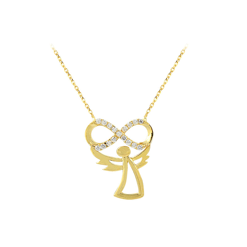 Beelo Gold 14K Altın Sonsuzluk Melek Kolye