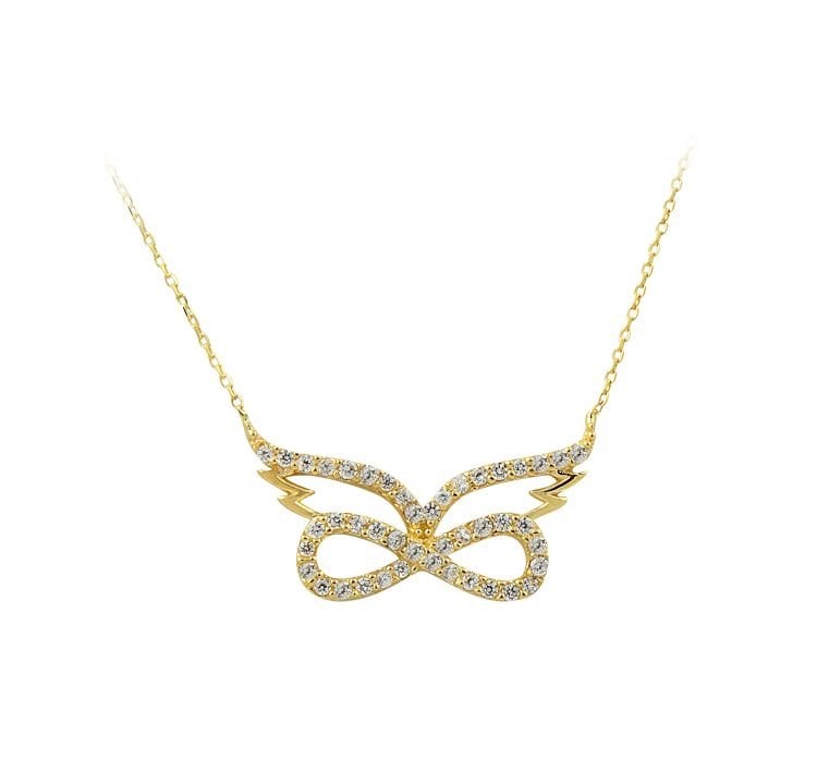 Beelo Gold 14K Altın Sonsuzluk Kanat Kolye