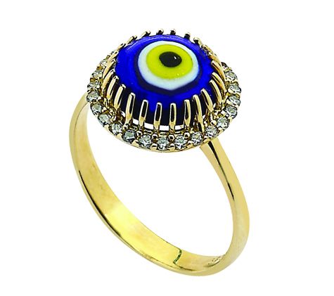 Beelo Gold 14K Altın Nazar Yüzük BGYG026