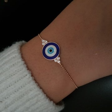 Beelo Silver 925K Gümüş Tasarım Nazar Bileklik