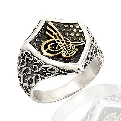 Beelo Silver 925K Gümüş Osmanlı Tuğralı ErkekYüzük BGEY168