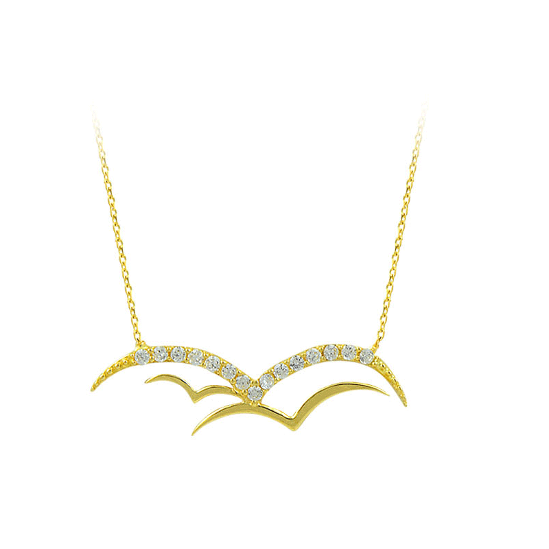 Beelo Gold 14K Altın Kuş Kanatı Kolye