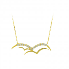 Beelo Gold 14K Altın Kuş Kanatı Kolye