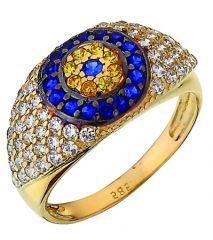 Beelo Gold 14K Altın Nazar Yüzük BGYSNY003