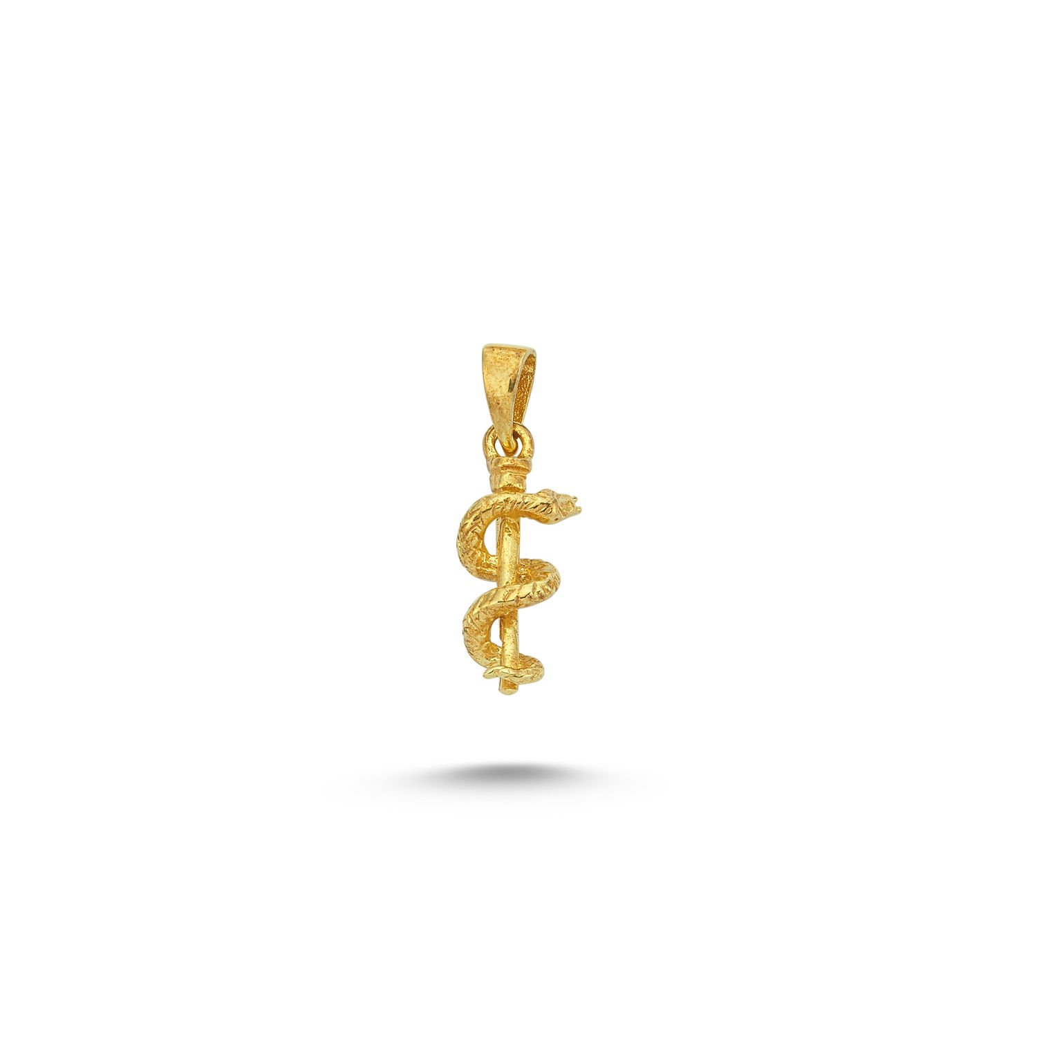 Beelo Gold 14K Altın Asklepios Asası Kolye Ucu
