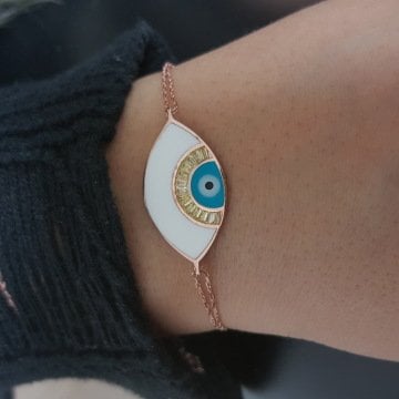 Beelo Silver 925K Gümüş Tasarım Nazar Göz Bileklik